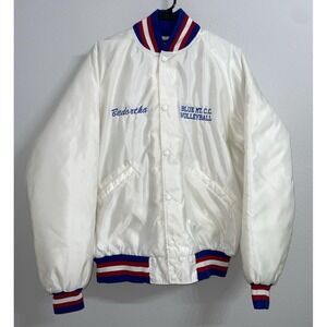 Vintage Butwin Satin Varsity Jacket Red/White/Blue Adult Large Blue Mt Volleybal